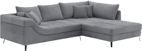 INOSIGN Ecksofa »Portofino«, 4 Bezugsqualitäten, 13,5 cm hohe Metall-Profil günstig online kaufen