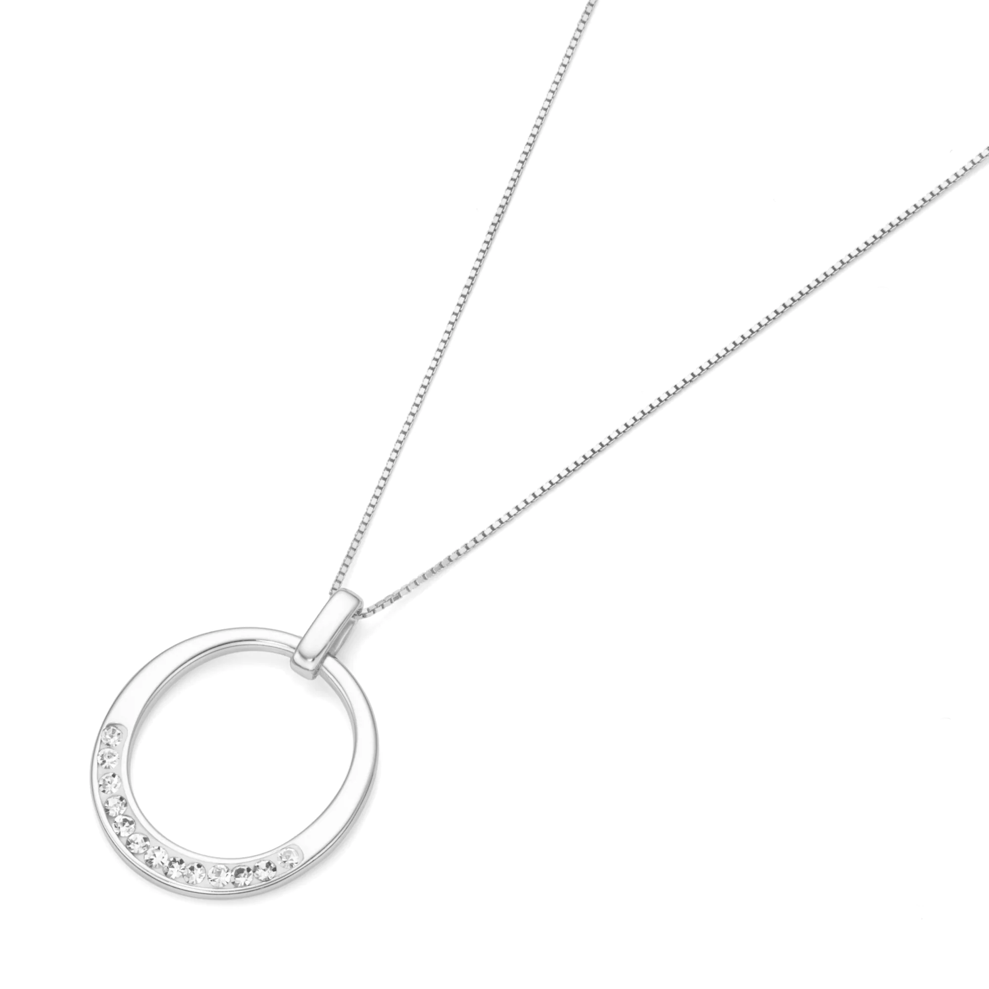 Smart Jewel Kette mit Anhänger rund, Kristallsteine, Silber 925 günstig online kaufen