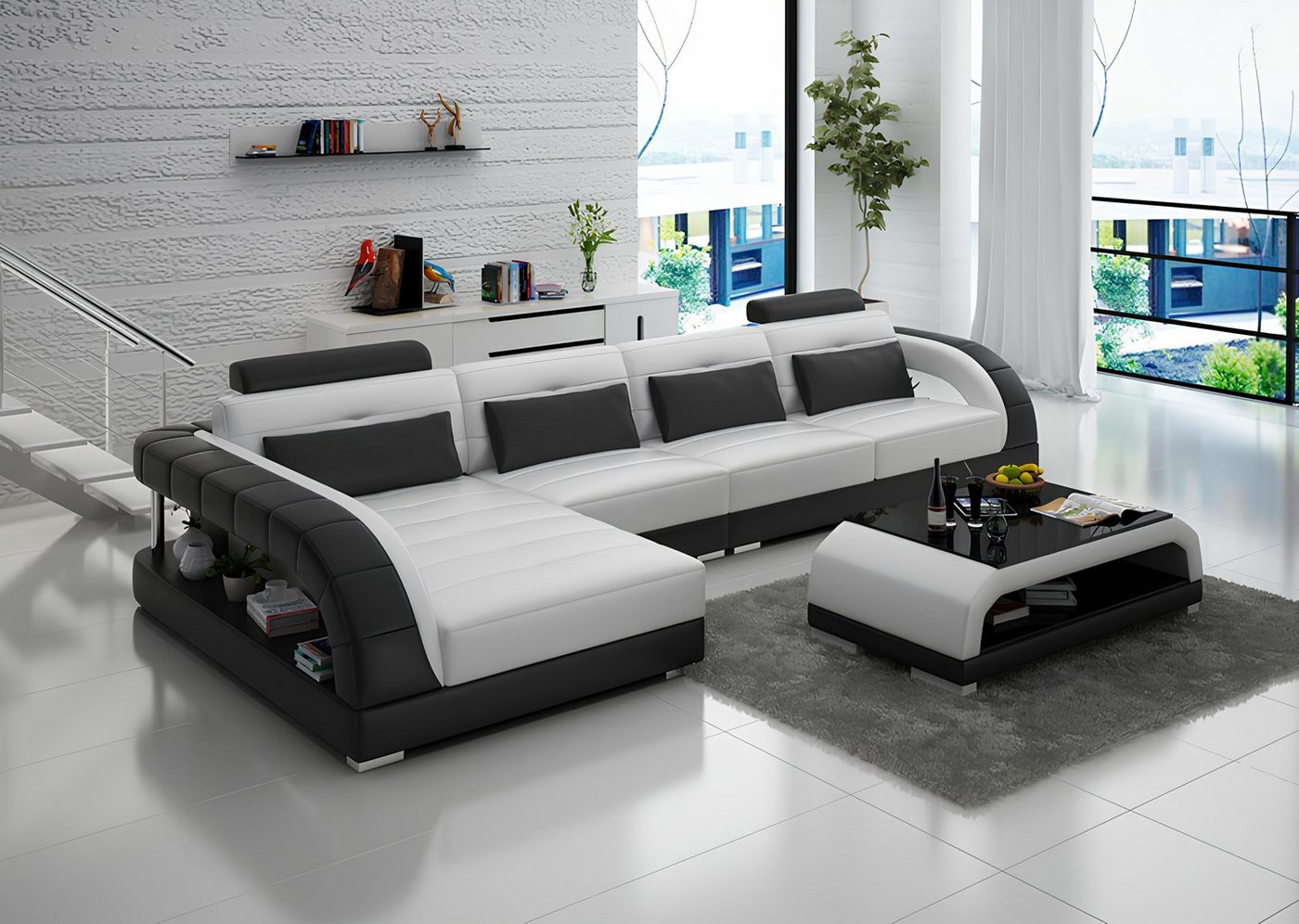 Xlmoebel Sofa Ledersofa Eckcouch Wohnlandschaft Ecksofa Eckgarnitur Moderne günstig online kaufen