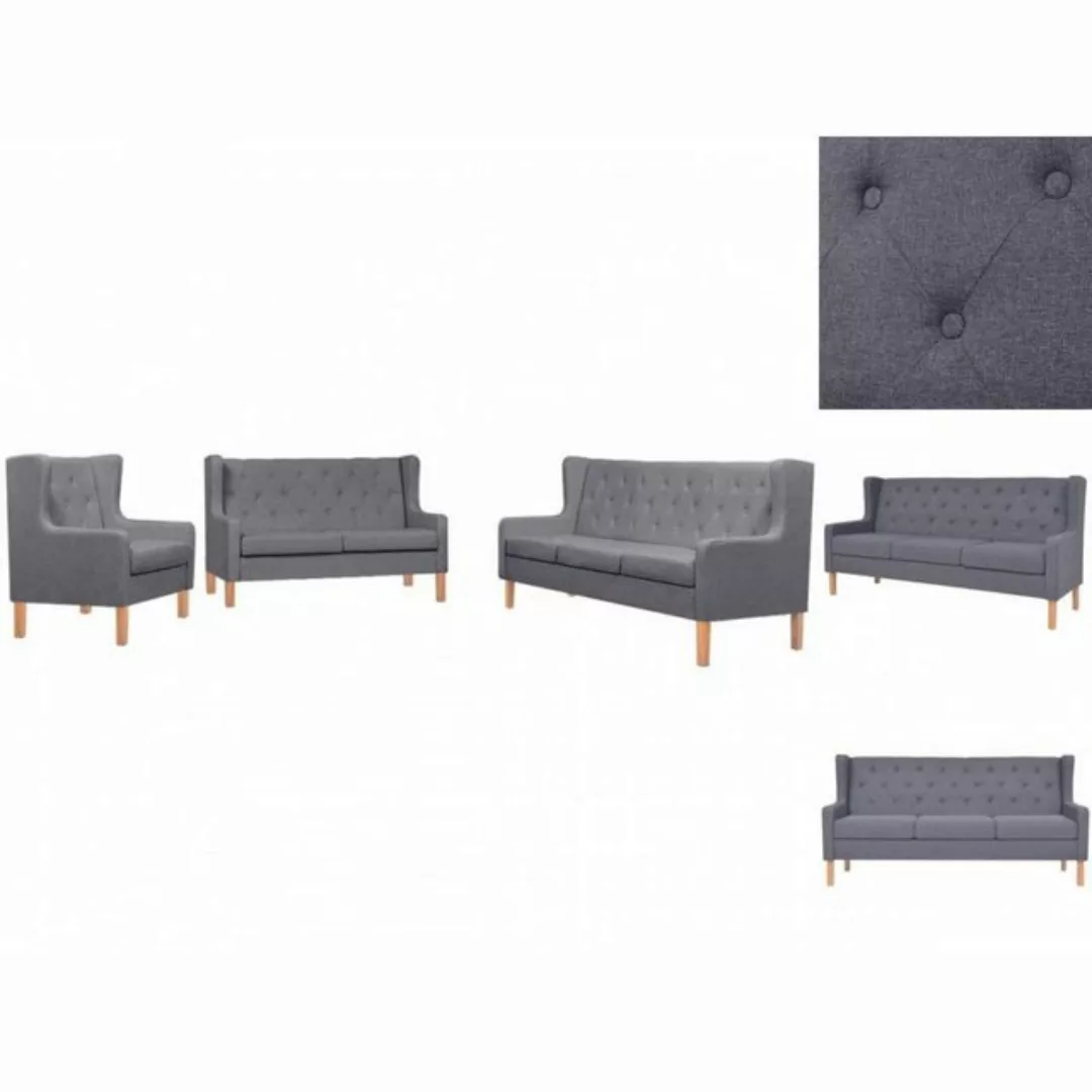 Sofa-set 3-tlg. Stoff Grau günstig online kaufen