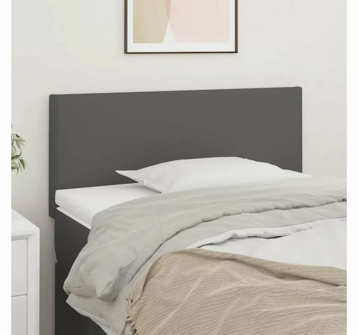 vidaXL Bett, Kopfteil Grau 80x5x78/88 cm Kunstleder günstig online kaufen