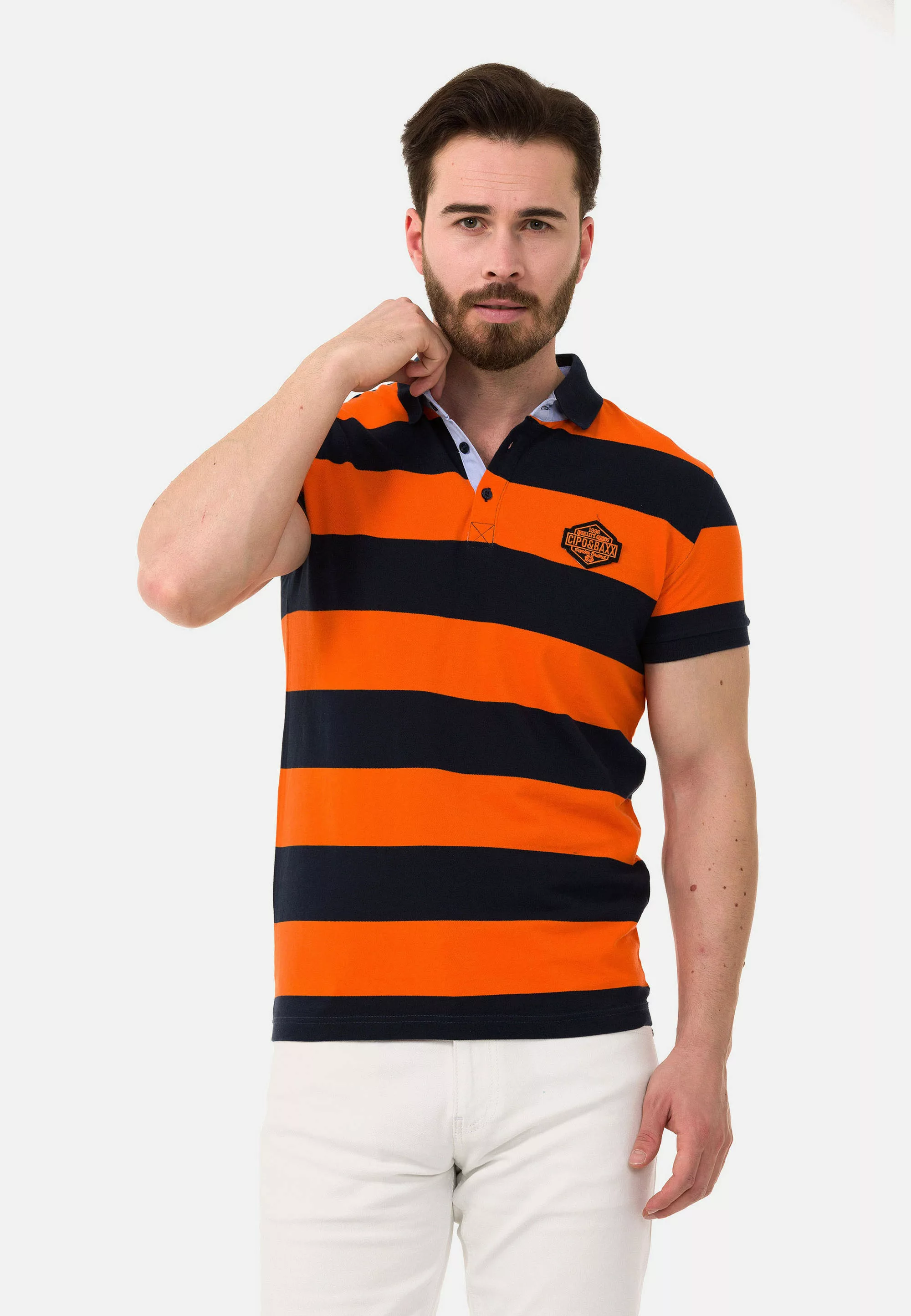 Cipo & Baxx Poloshirt, mit breitem Streifenmuster günstig online kaufen