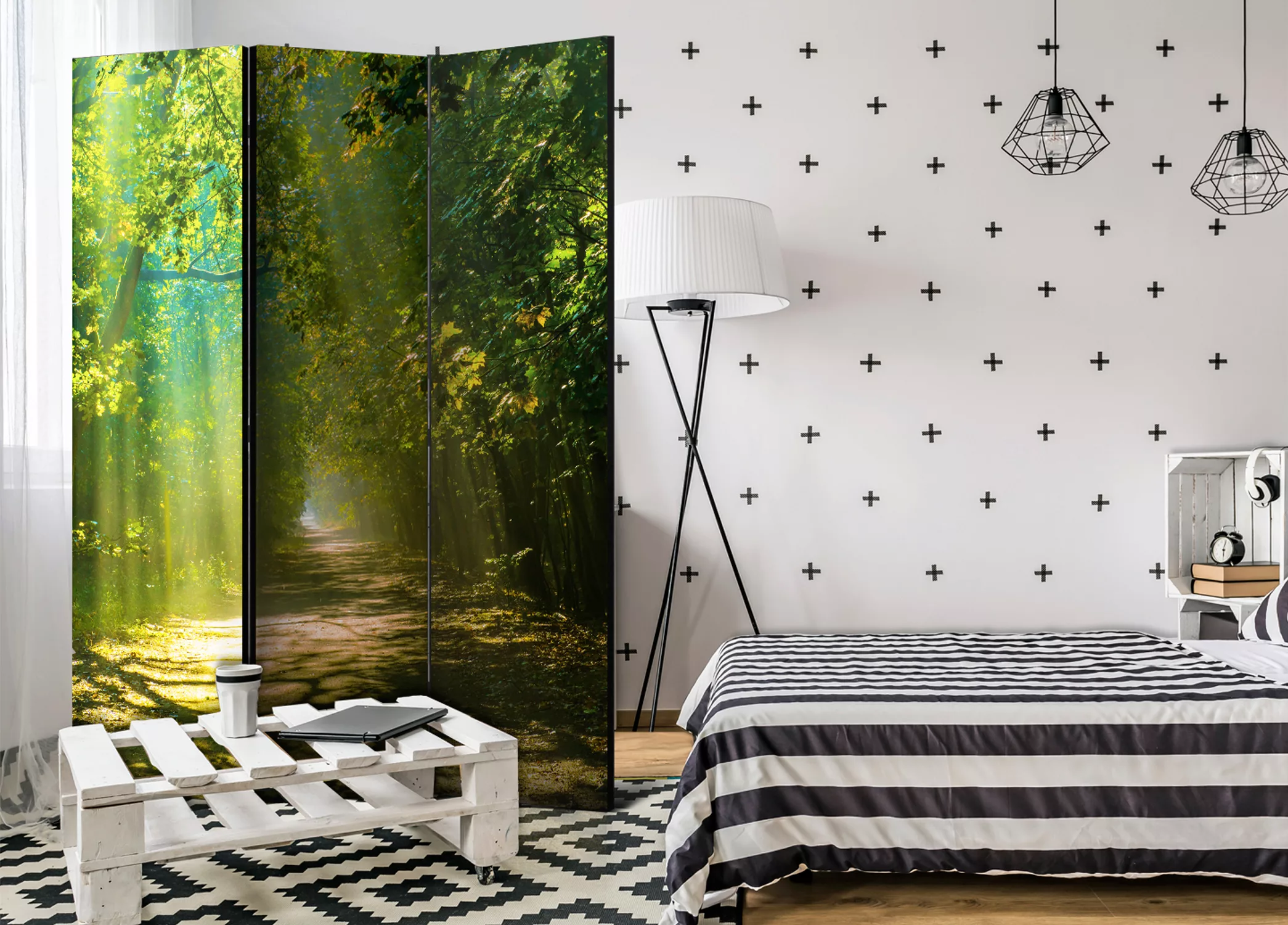 3-teiliges Paravent - Road In Sunlight [room Dividers] günstig online kaufen