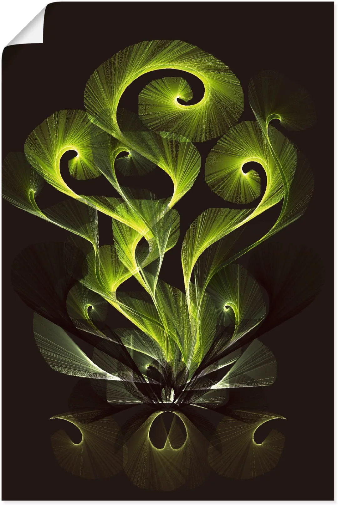 Artland Poster "Leuchtfarn filigran", klassische Fantasie, (1 St.), als Alu günstig online kaufen