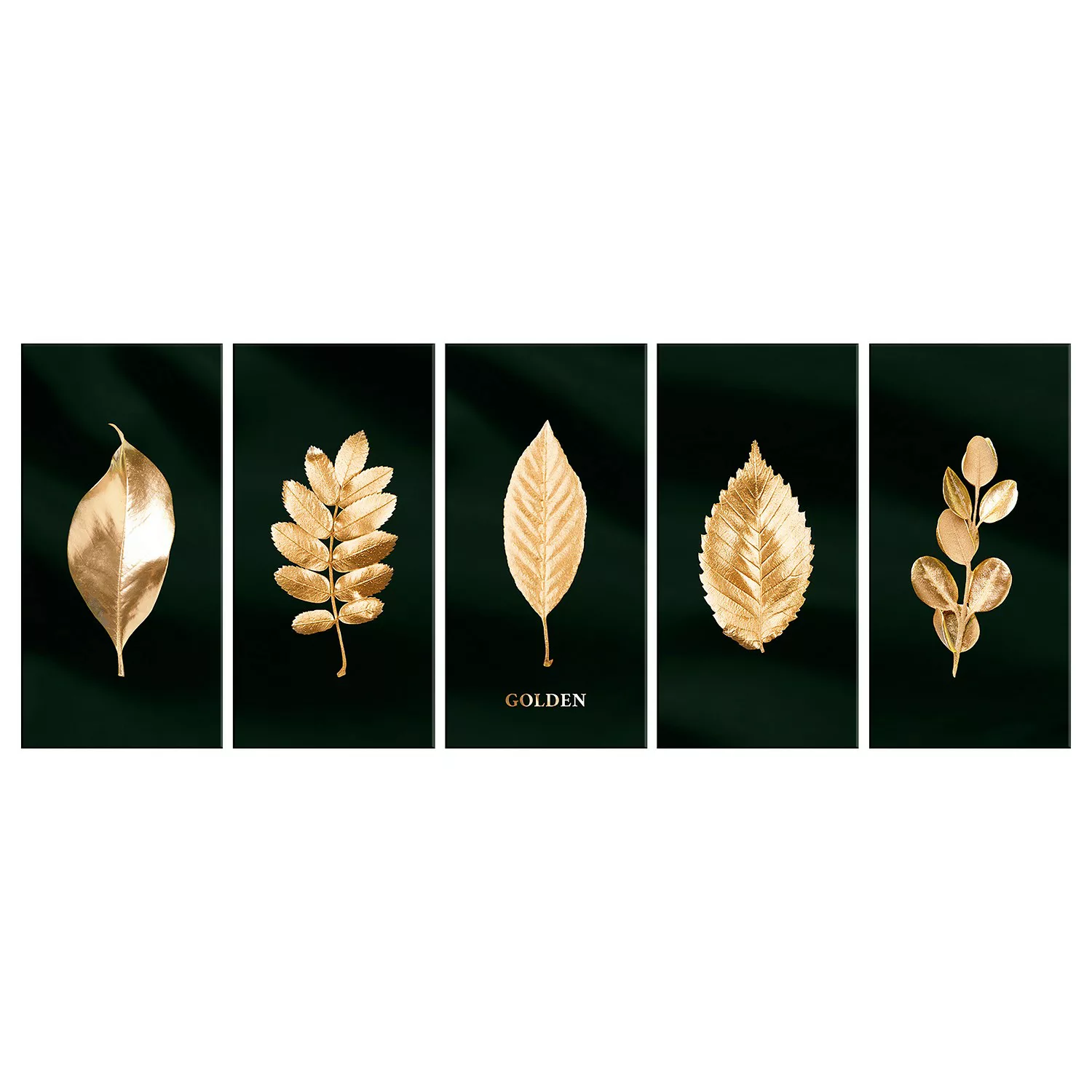 artgeist Wandbild Noble Collection (5 Parts) Narrow gold/schwarz Gr. 200 x günstig online kaufen