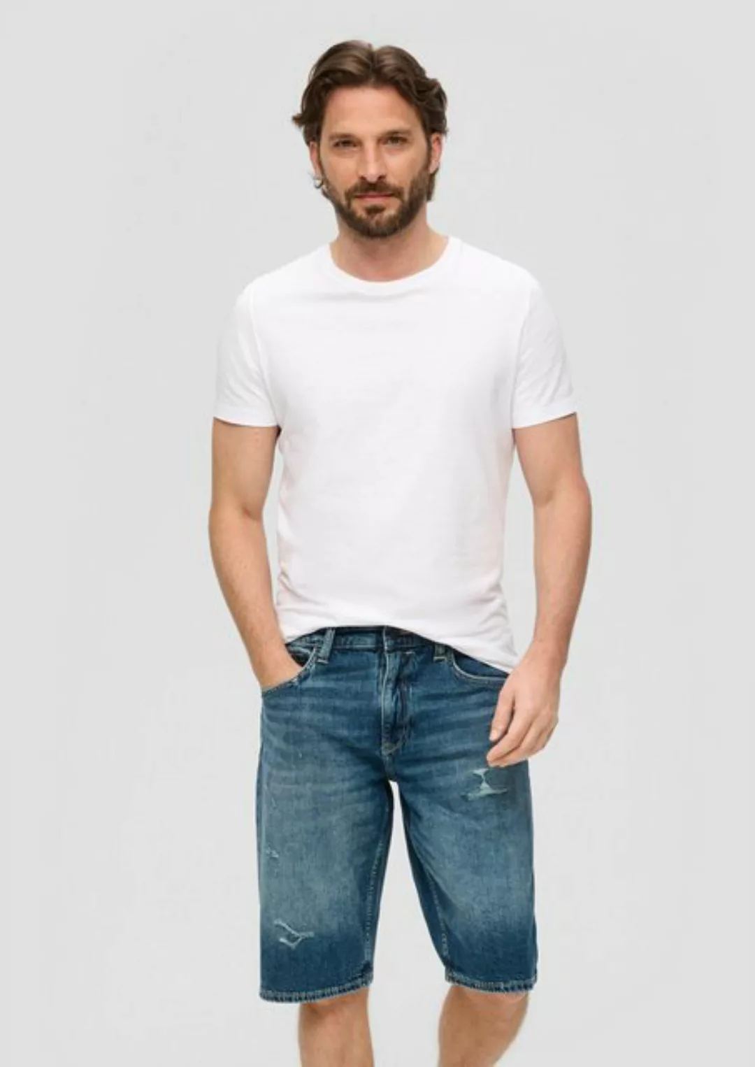 s.Oliver Stoffhose Jeans-Shorts / Regular Fit / Mid Rise / Straight Leg günstig online kaufen