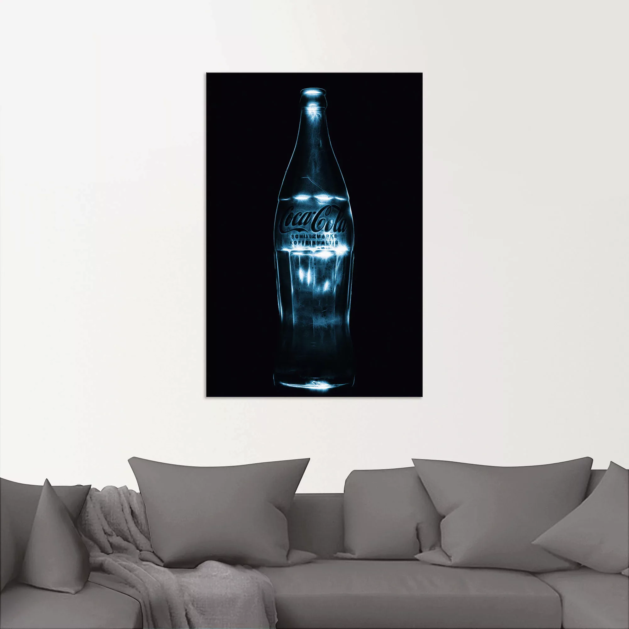 Artland Wandbild "just coke Colaflasche mit Licht beleucht", Getränke, (1 S günstig online kaufen