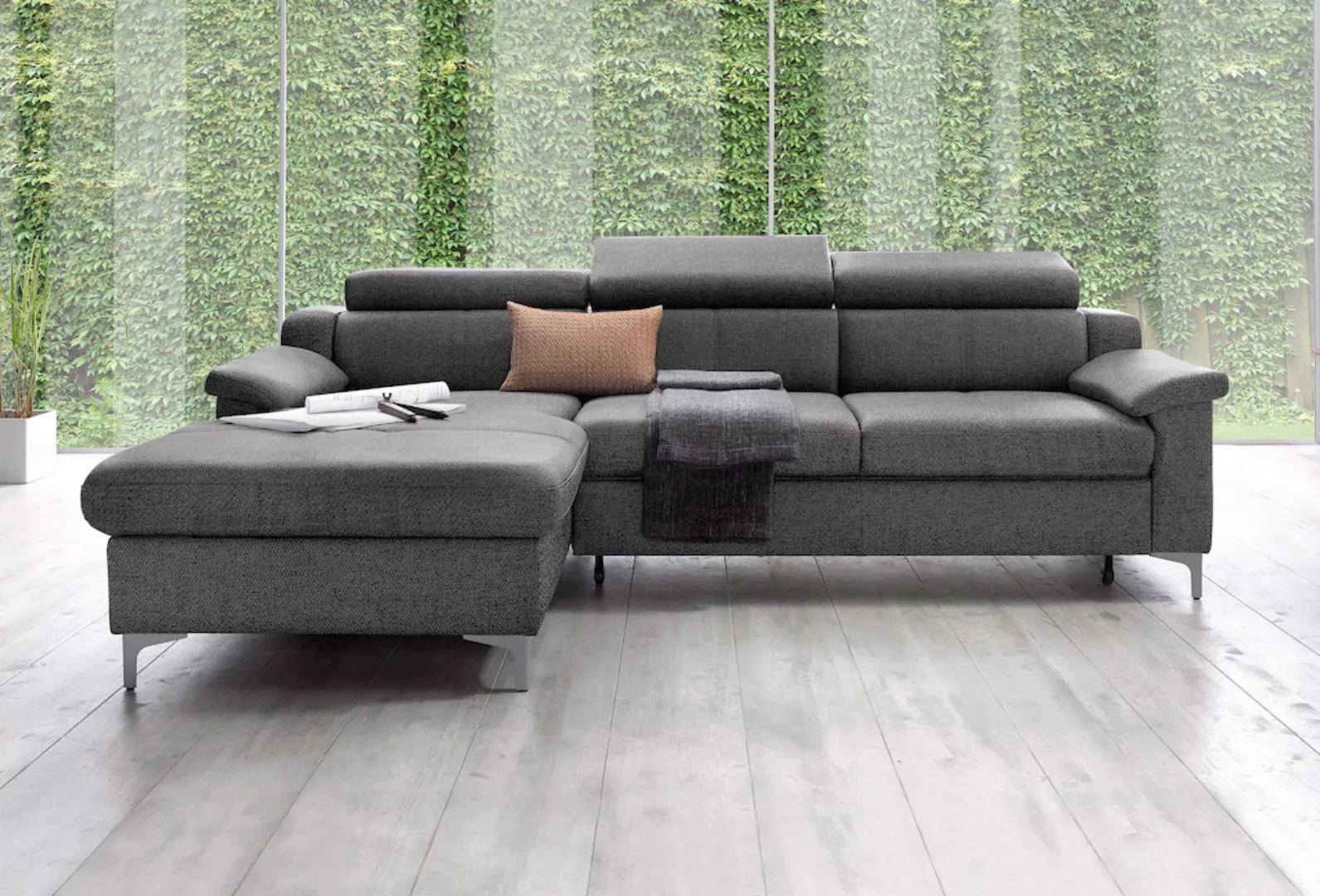 exxpo - sofa fashion Ecksofa Florenz, mit Kopfteilverstellung, L-Form günstig online kaufen