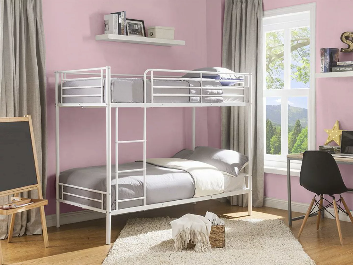 Etagenbett mit Matratzen - 2 x 90 x 190 cm - Weiß - DUOTIS II günstig online kaufen