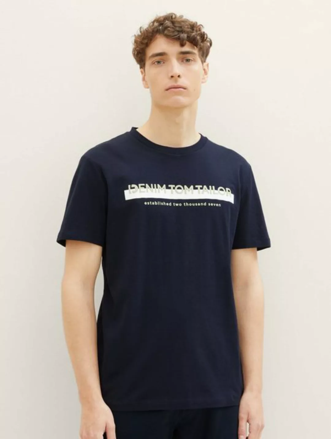 TOM TAILOR Denim T-Shirt mit Logofrontprint günstig online kaufen