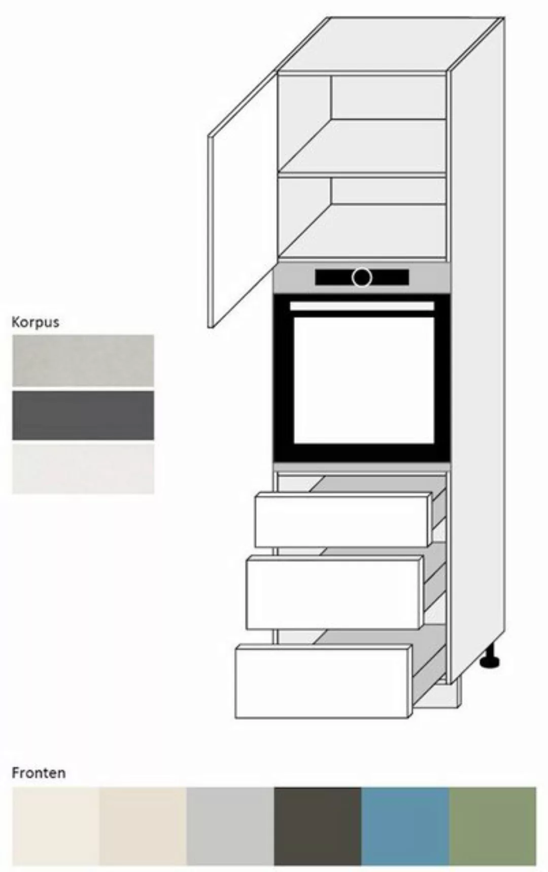 Feldmann-Wohnen Hochschrank Amaro (Amaro, 1-St) 60cm Front- & Korpusfarbe w günstig online kaufen