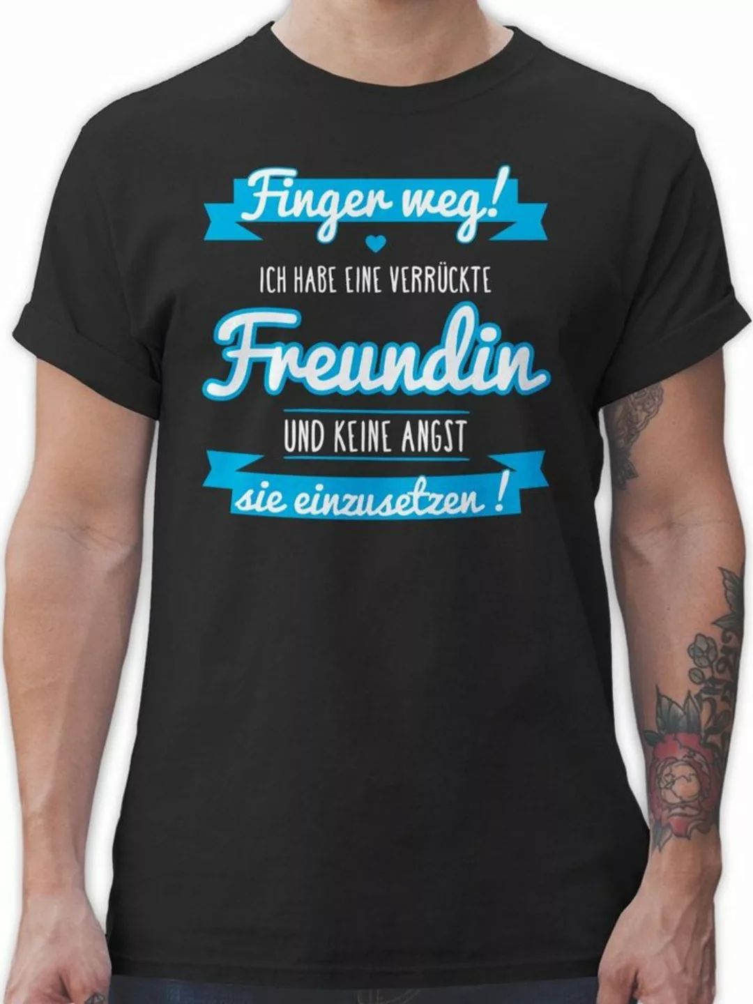 Shirtracer T-Shirt Ich habe eine verrückte Freundin blau Partner-Look Pärch günstig online kaufen