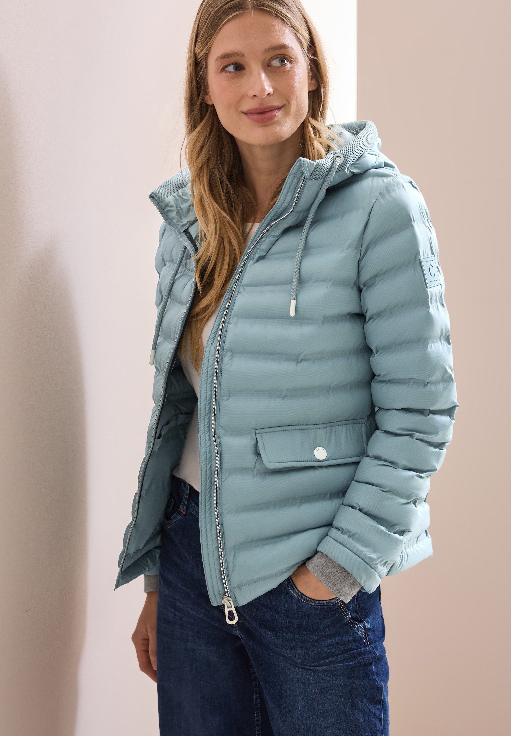 Cecil Steppjacke, mit Kapuze, mit Kapuze mit Tunnelzugband günstig online kaufen