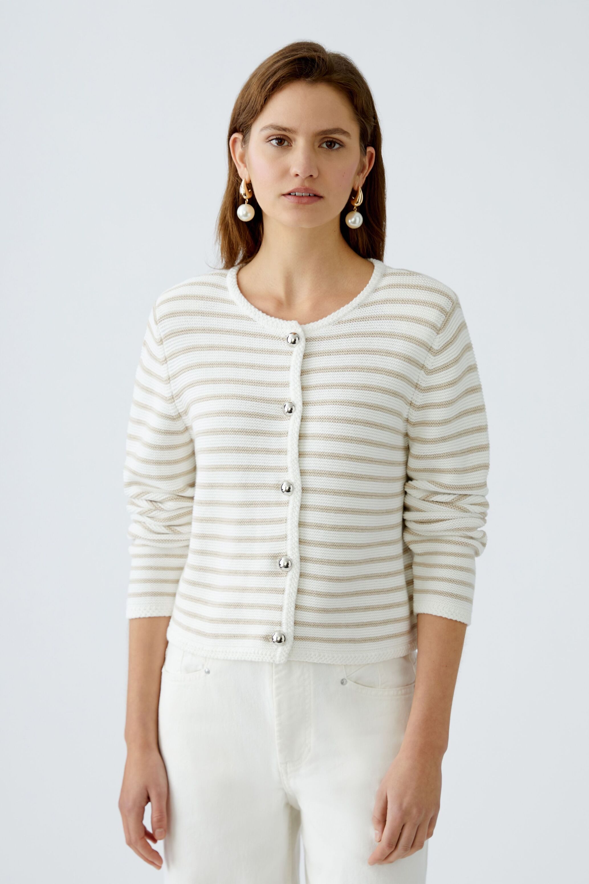 Oui Strickjacke Strickjacke reine Baumwolle günstig online kaufen