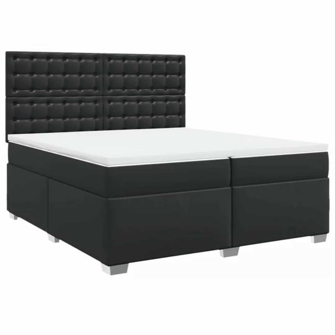 vidaXL Bett Boxspringbett mit Matratze Schwarz 200x200 cm Kunstleder günstig online kaufen