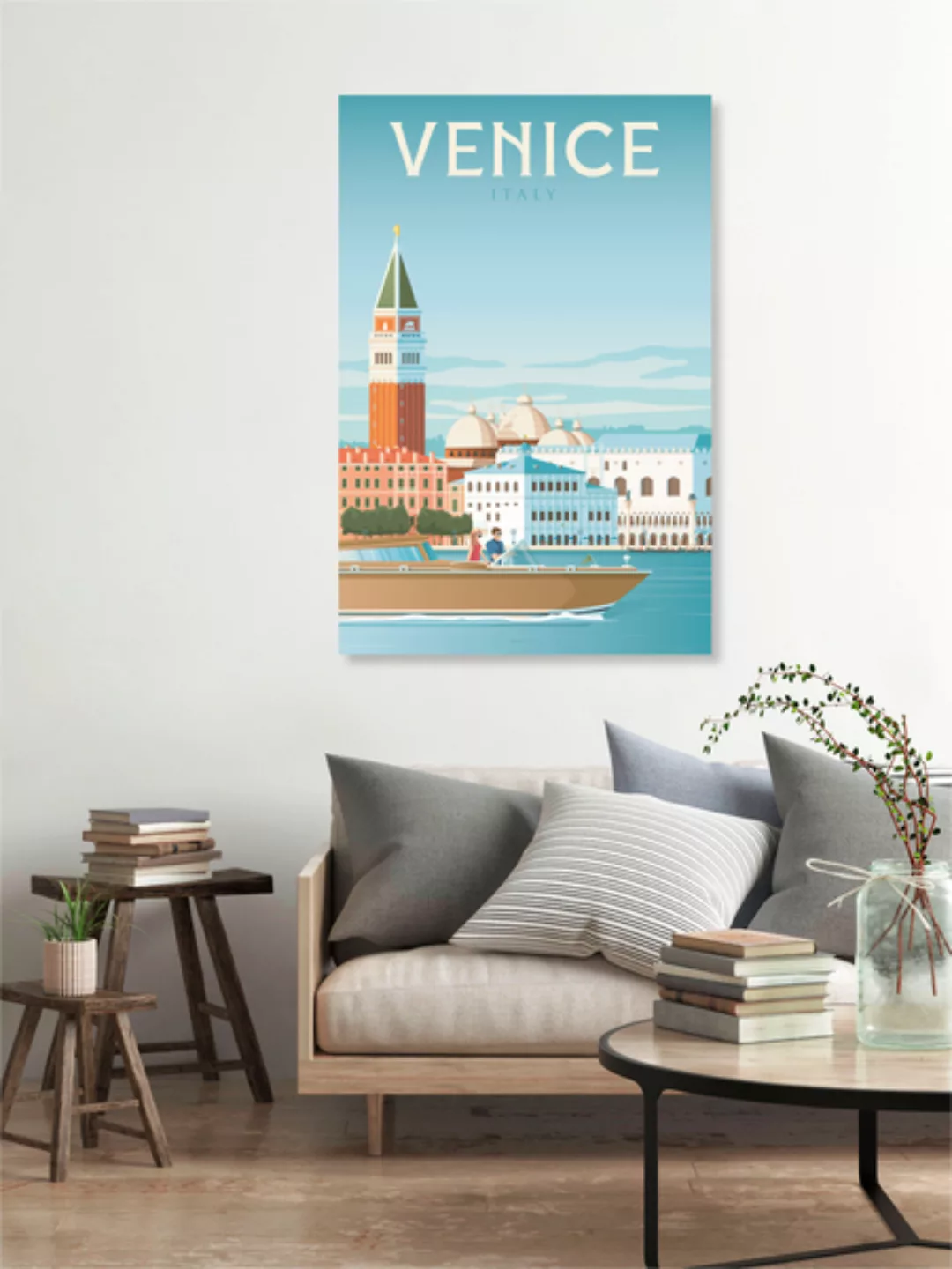 Poster / Leinwandbild - Venice Vintage Travel Wandbild günstig online kaufen