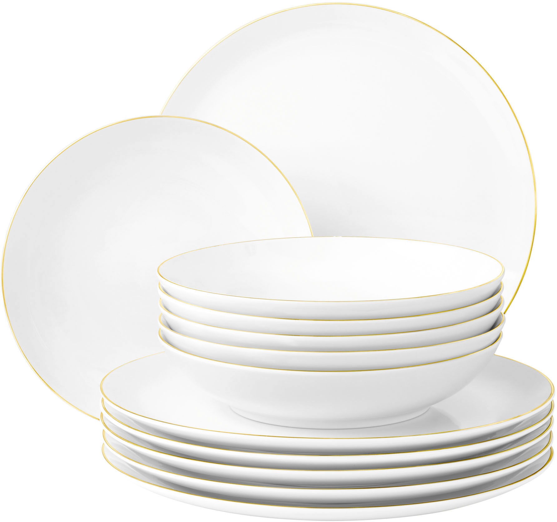 Seltmann Weiden Tafelservice »Teller Set, Geschirr-Set Liberty Goldrand«, ( günstig online kaufen