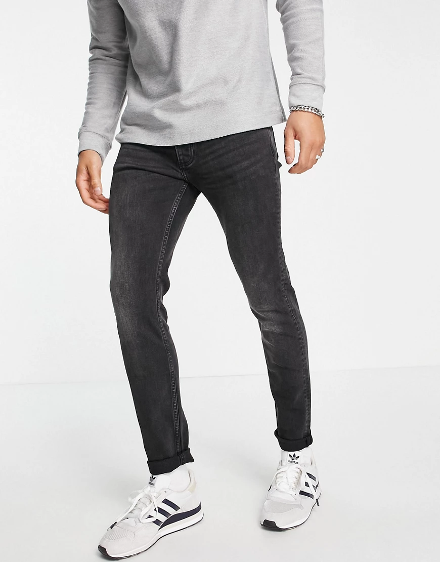 Topman – Eng geschnittene Stretch-Jeans aus Bio-Baumwollmix in verwaschenem günstig online kaufen