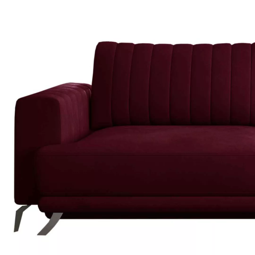 Sofa Couch aus Samt in Dunkelrot günstig online kaufen
