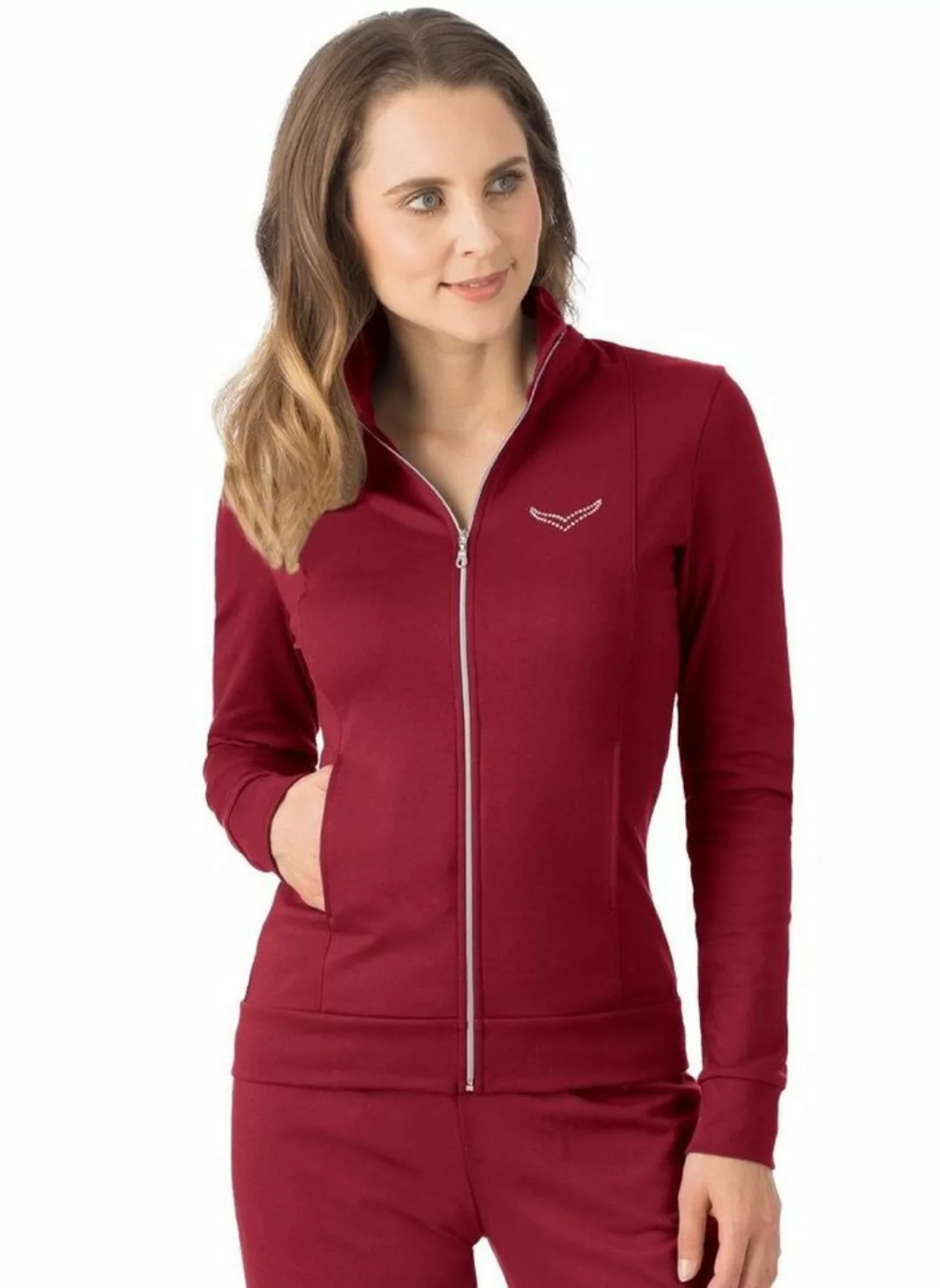 Trigema Sweatjacke TRIGEMA Jacke veredelt mit Kristallsteinen (1-tlg) günstig online kaufen