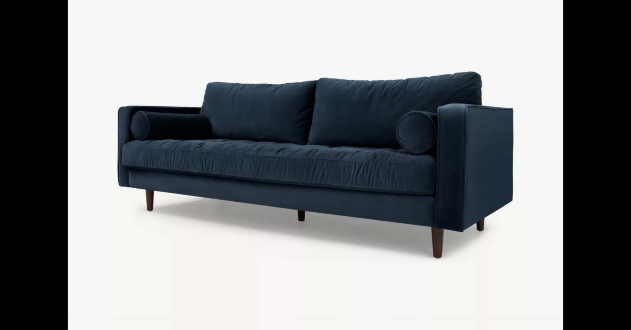 Scott 3-Sitzer Sofa, Samt in Marineblau - MADE.com günstig online kaufen