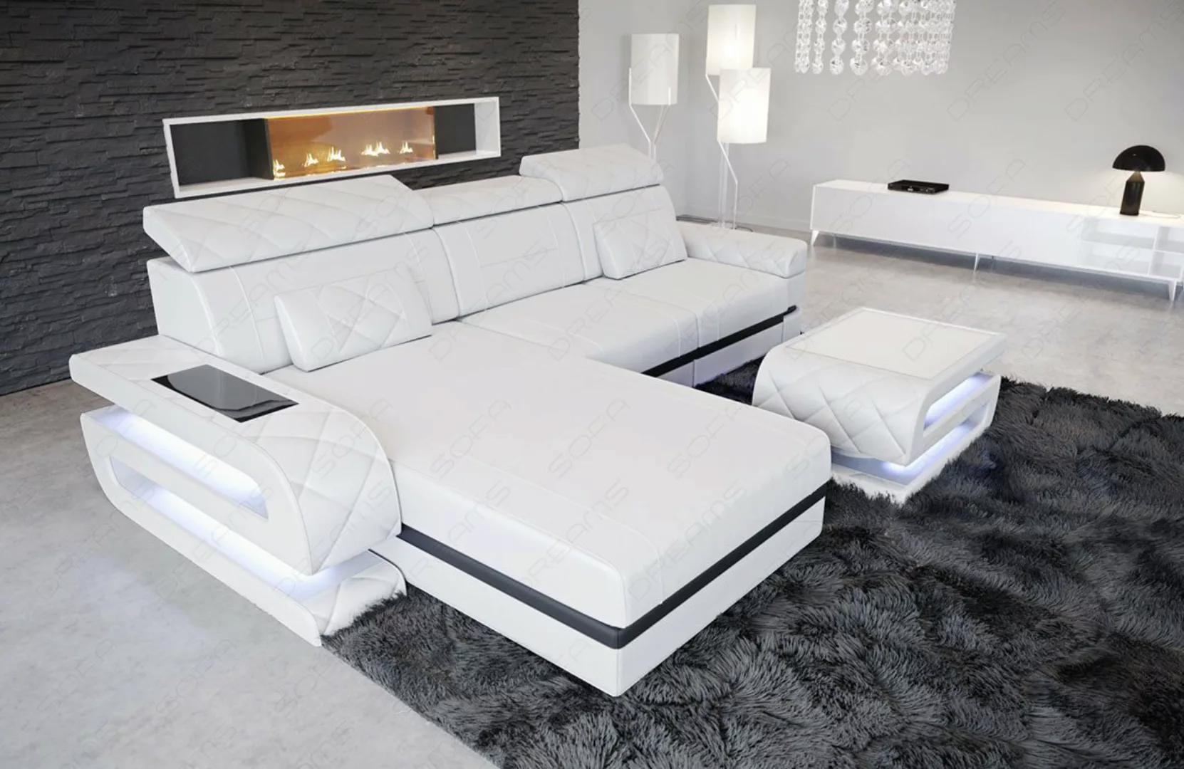 Sofa Dreams Ecksofa Ledersofa Bologna L Form Mini, Designersofa, Sofa mit L günstig online kaufen