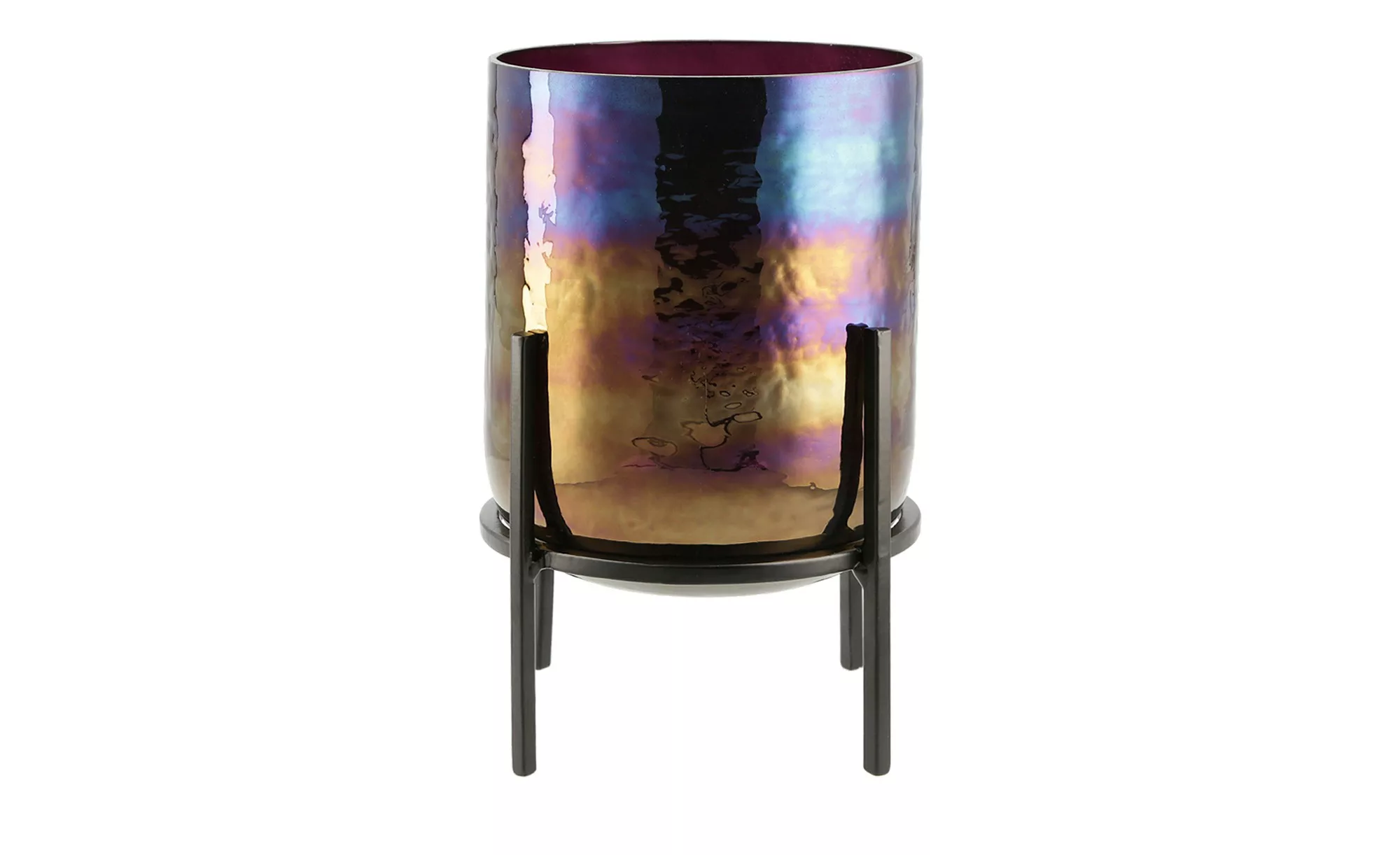 Windlicht ¦ lila/violett ¦ Metall, Glas , Glas , Metall ¦ Maße (cm): H: 21 günstig online kaufen