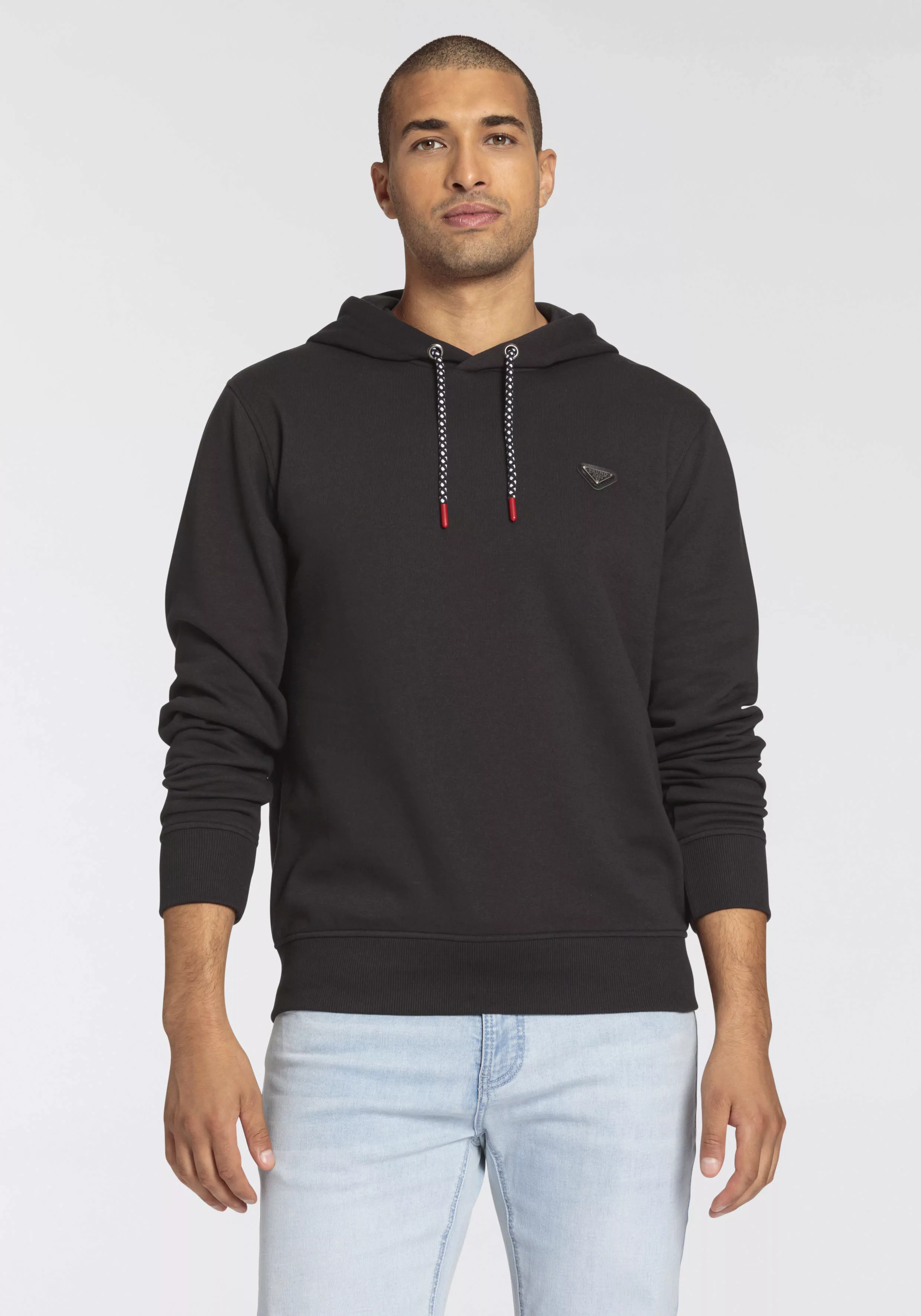 Bruno Banani Kapuzensweatshirt mit mehrfarbigen Kordeln günstig online kaufen