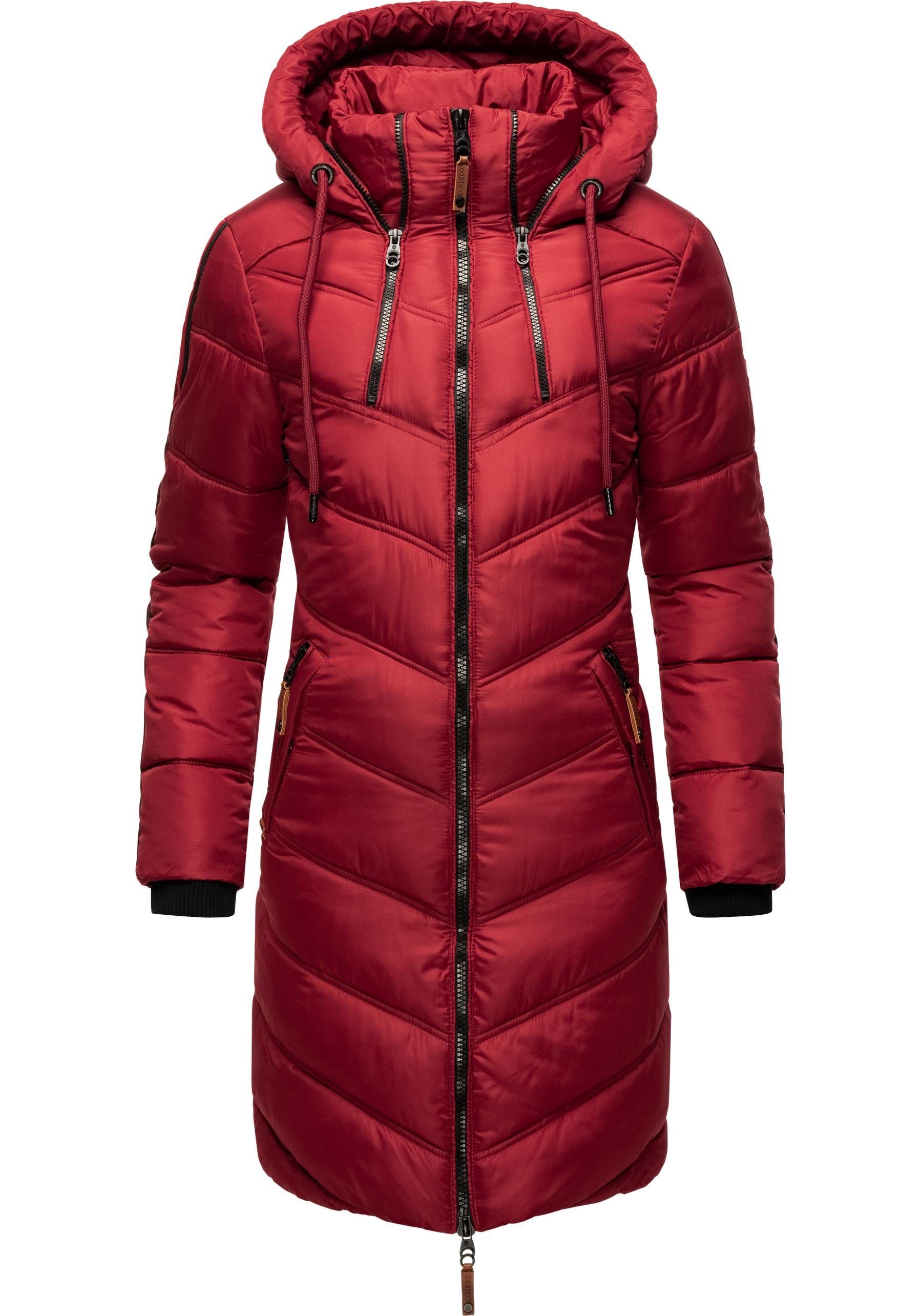 Marikoo Wintermantel "Armasa", modischer Damen Winter Steppmantel mit Kapuz günstig online kaufen