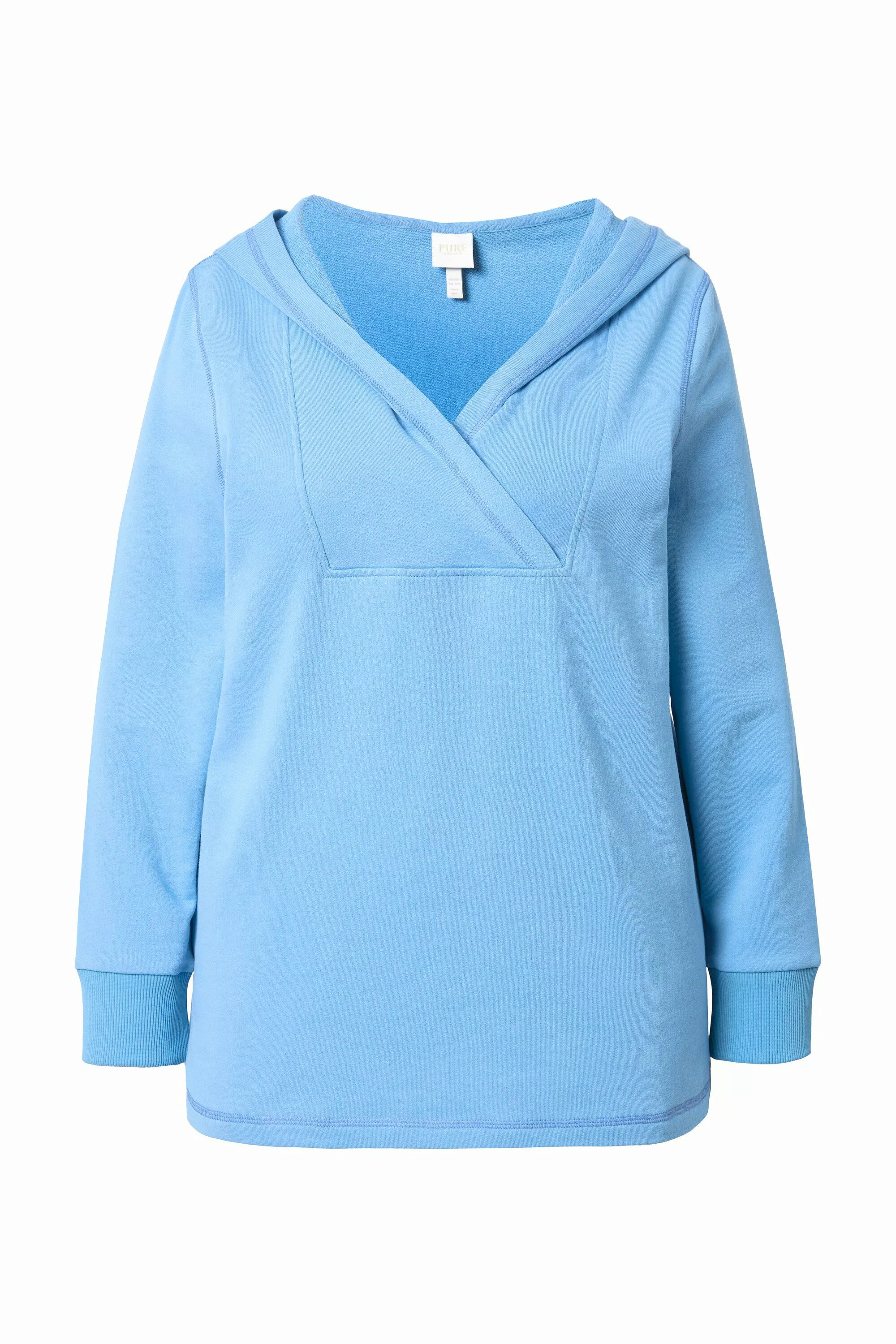 Ulla Popken Sweatshirt Hoodie Schalkragen-Einsatz Langarm günstig online kaufen
