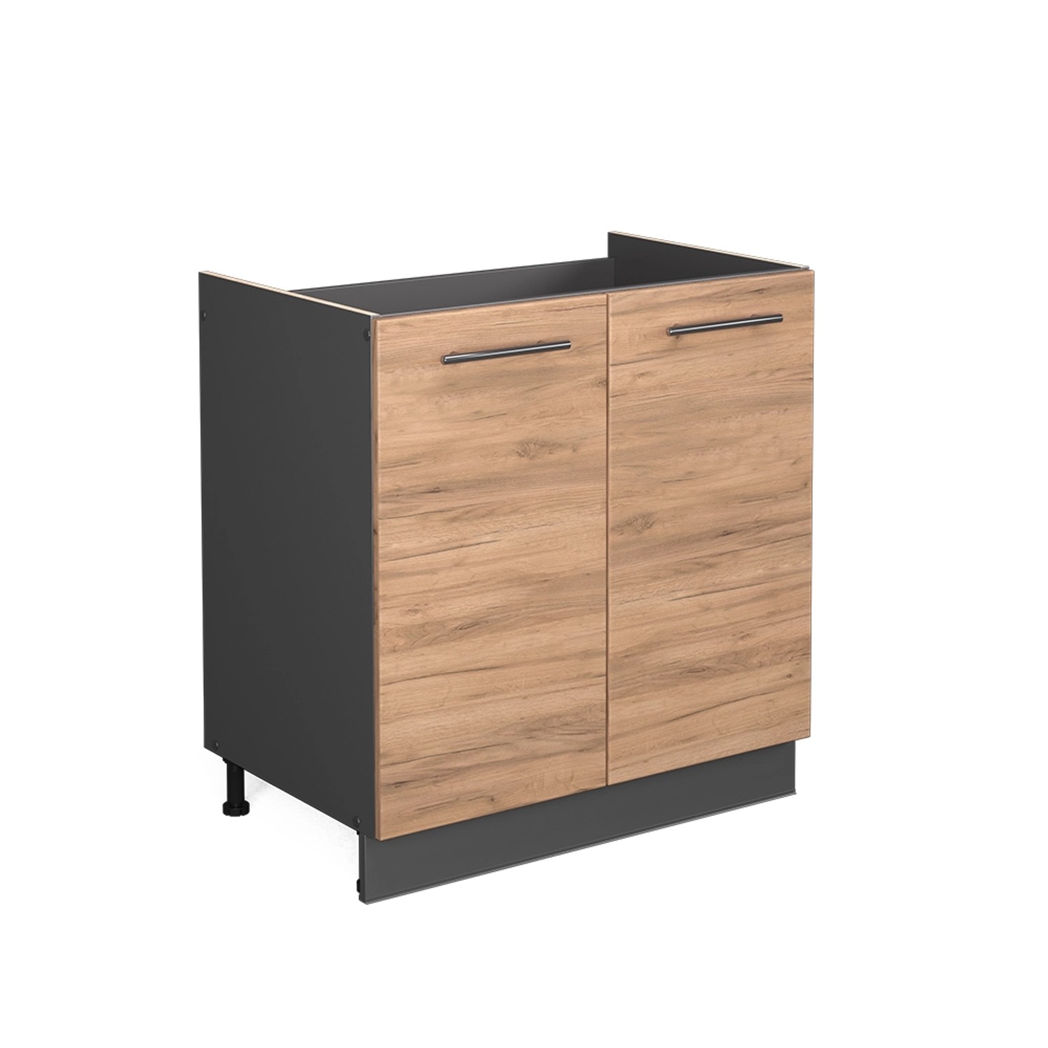 Vicco Spülenunterschrank Fame-Line Goldkraft Eiche/Anthrazit 80 cm AP Eiche günstig online kaufen