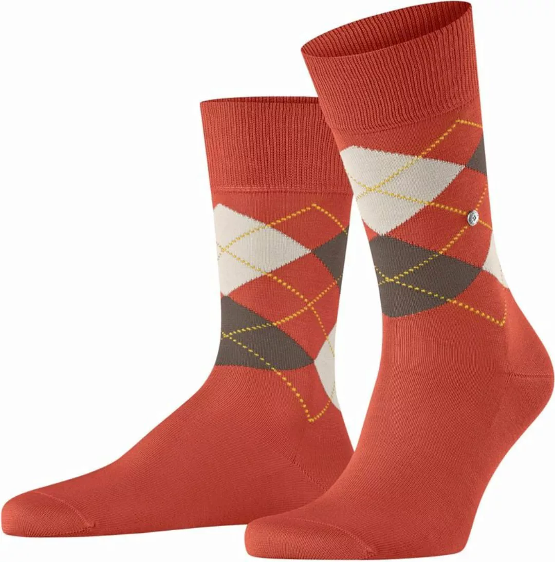 Burlington Manchester Socken Kariert Orange 8038 - Größe 40-46 günstig online kaufen