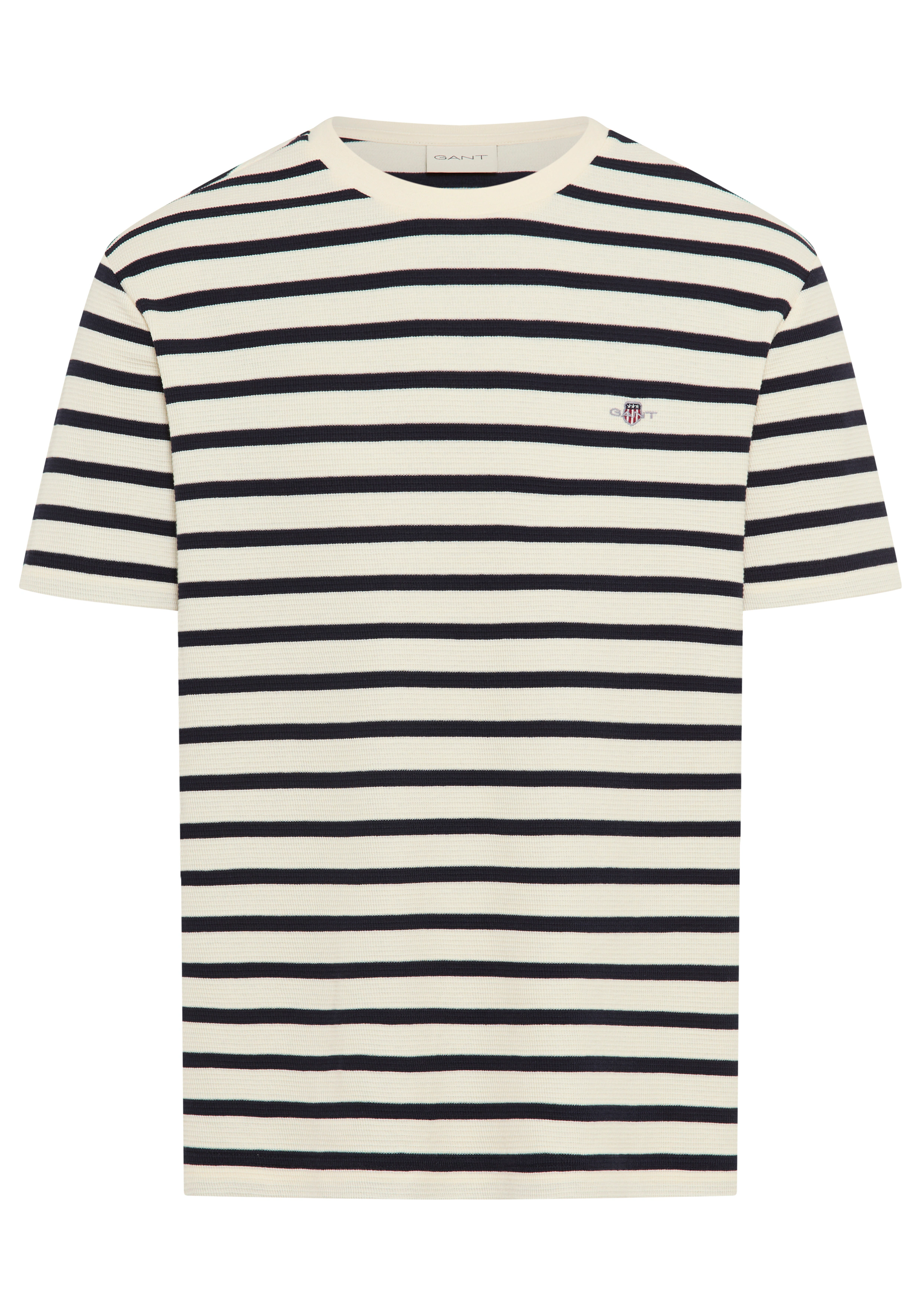 Gant T-Shirt "WAFFLE STRIPE", mit Struktur, gestreift, regular fit, Rundhal günstig online kaufen