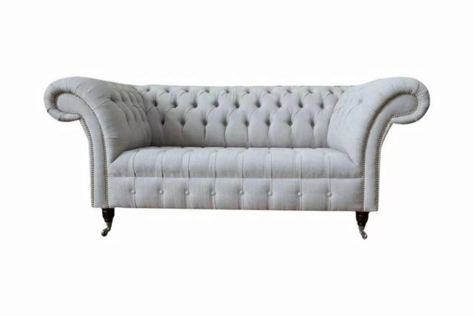 JVmoebel Sofa Chesterfield Luxus 2 Sitzer Couch Polster Sofa Textil Stoff C günstig online kaufen