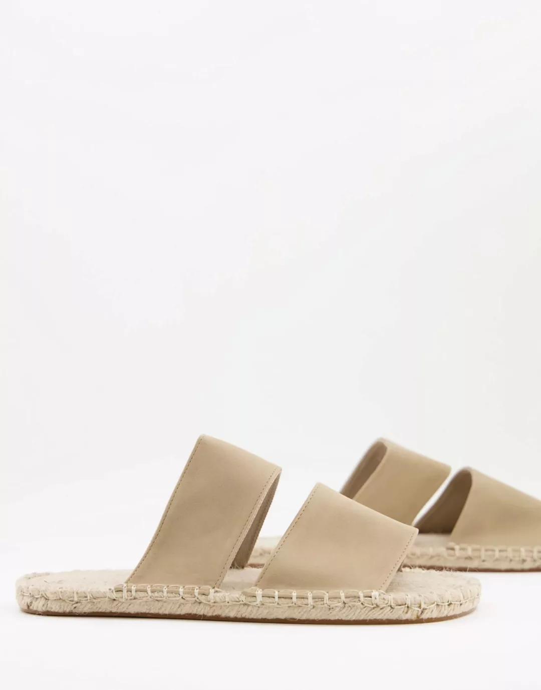 ASOS DESIGN – Espadrilles-Sandalen zum Hineinschlüpfen in Stein-Neutral günstig online kaufen