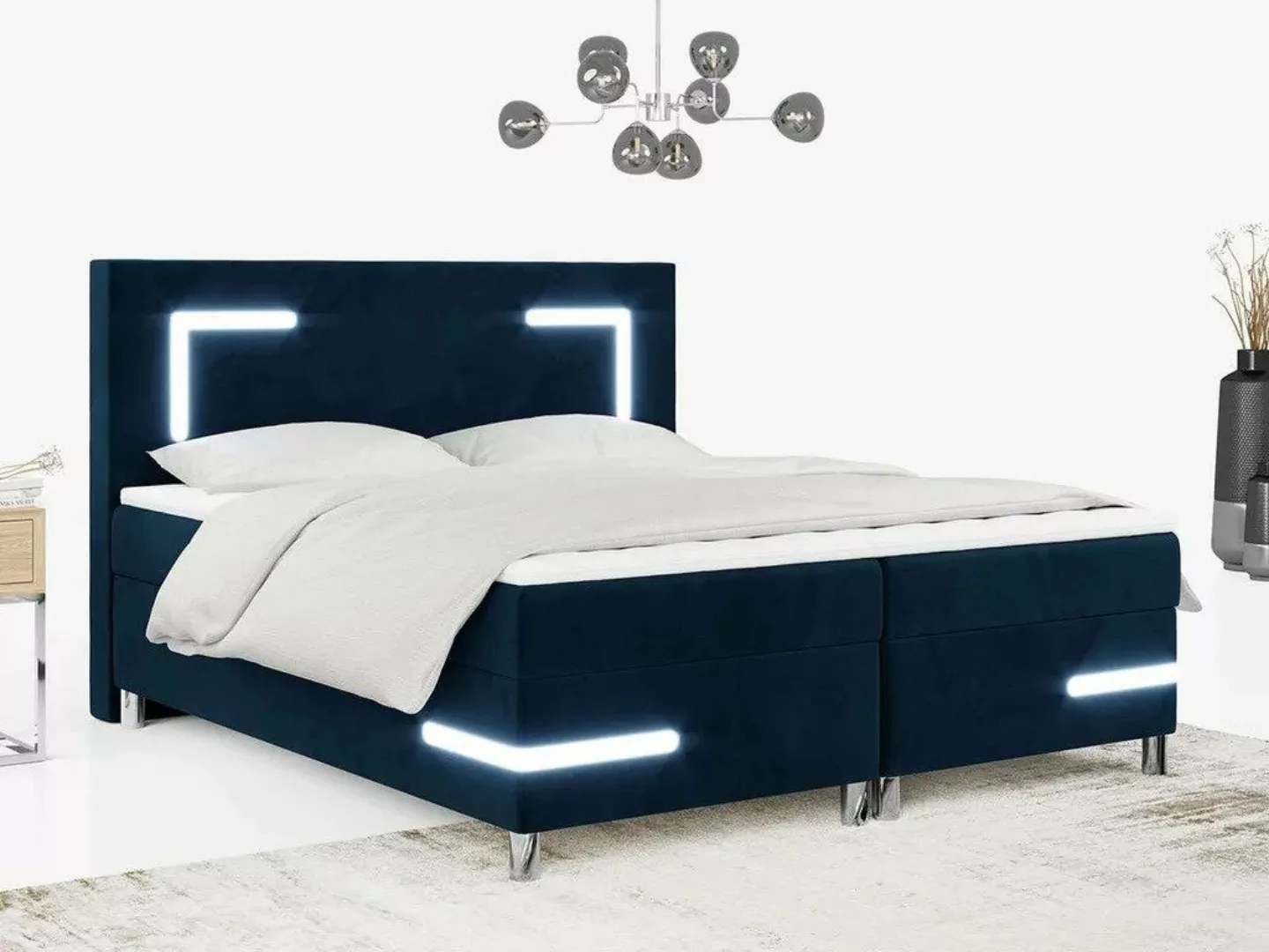 DB-Möbel Boxspringbett "APOLLO" mit LED, Bettkasten, Funktionsbett mit Topp günstig online kaufen