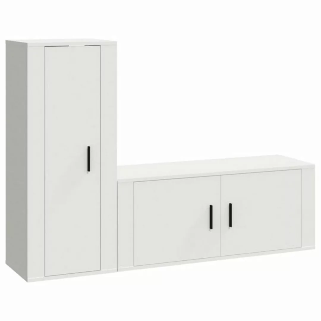 Vidaxl 2-tlg. Tv-schrank-set Weiß Holzwerkstoff günstig online kaufen