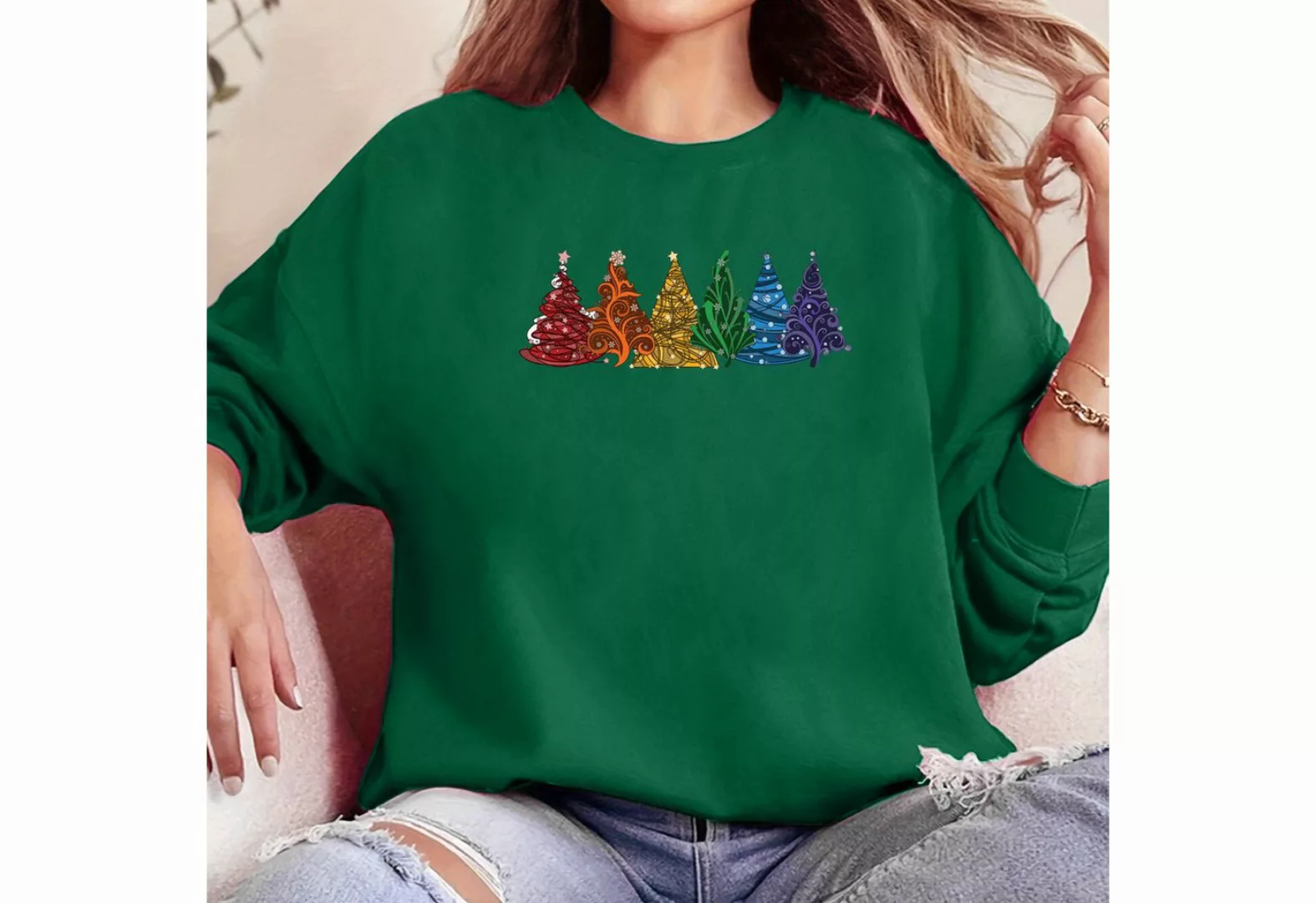 MC Star Weihnachtspullover Damen Fleece Weihnachts Sweatshirt Weihnachtspul günstig online kaufen