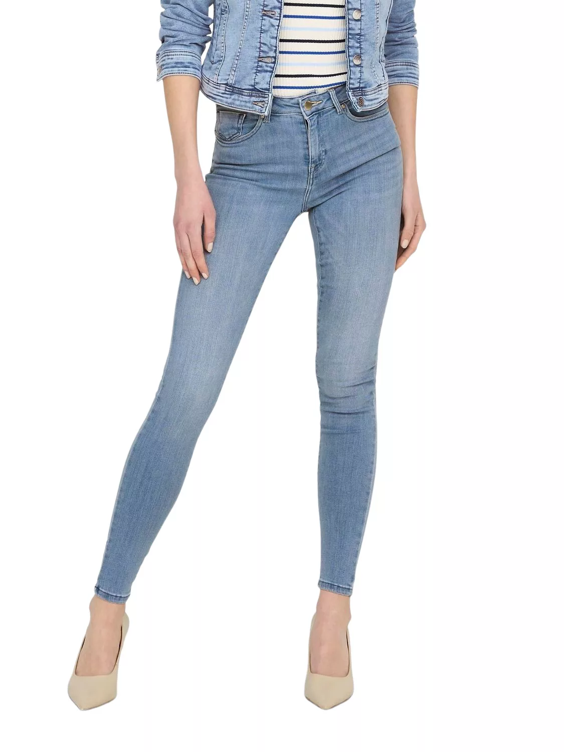 Only Damen Jeans ONLPOWER MID PUSH UP AZG944 - Skinny Fit - Blau - Special günstig online kaufen