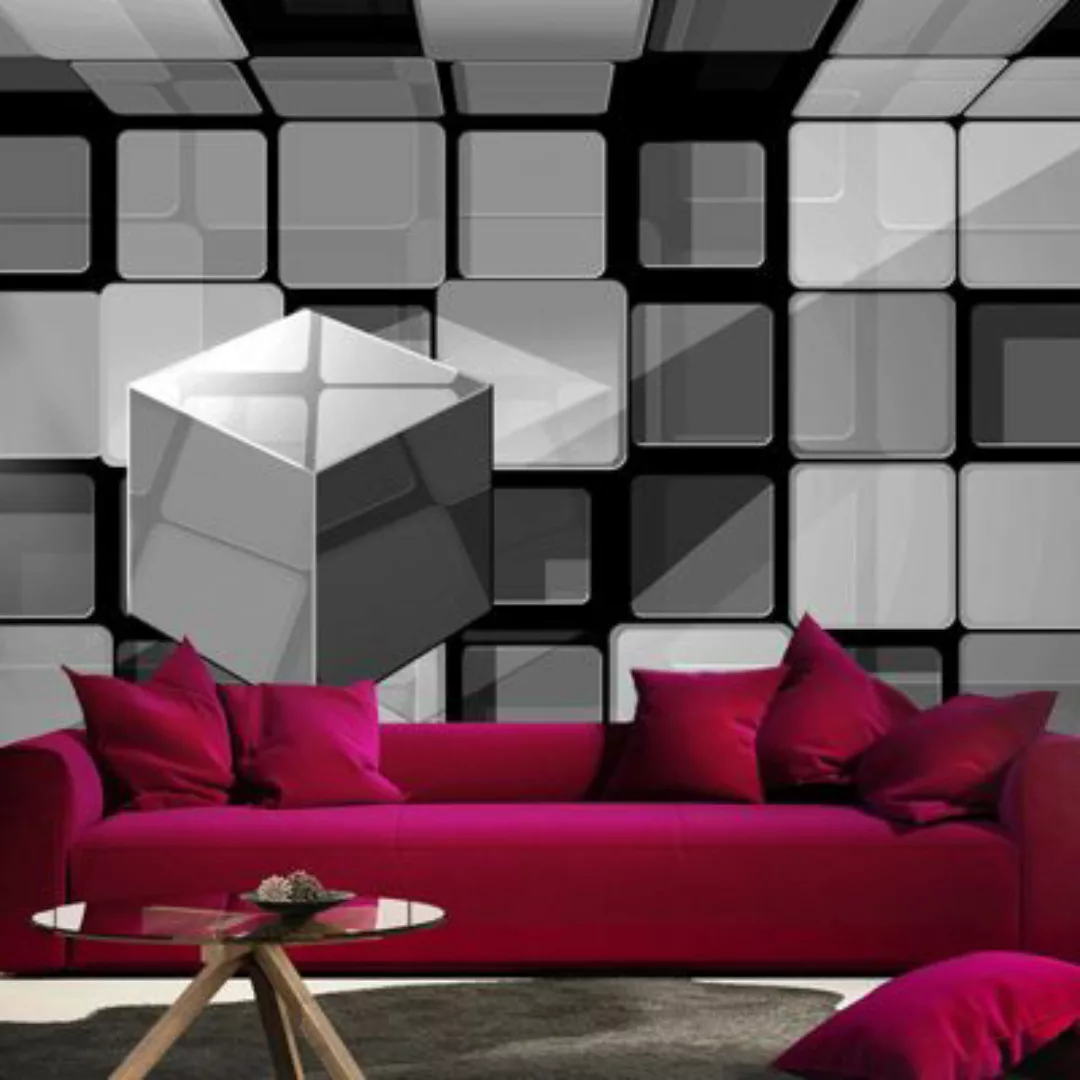 artgeist Fototapete Rubik's cube in gray grau Gr. 250 x 175 günstig online kaufen