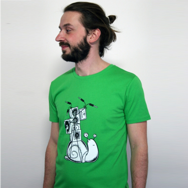 T-shirt "Soundschnecke", Herren, Bio-baumwolle, Siebdruck, Musik günstig online kaufen