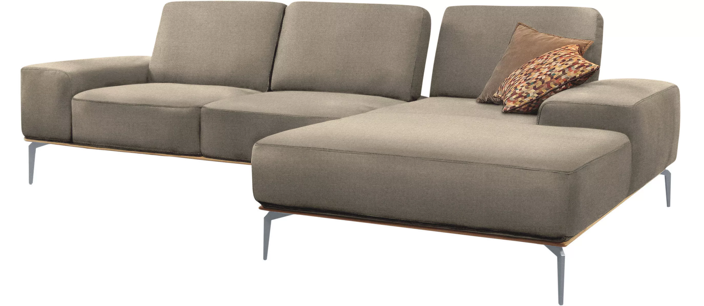 W.SCHILLIG Ecksofa run, mit elegantem Holzsockel, Füße in Silber matt, Brei günstig online kaufen