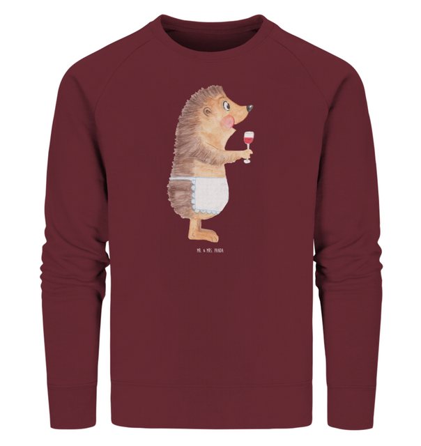 Mr. & Mrs. Panda Longpullover Größe L Igel Wein - Burgundy - Geschenk, Wein günstig online kaufen