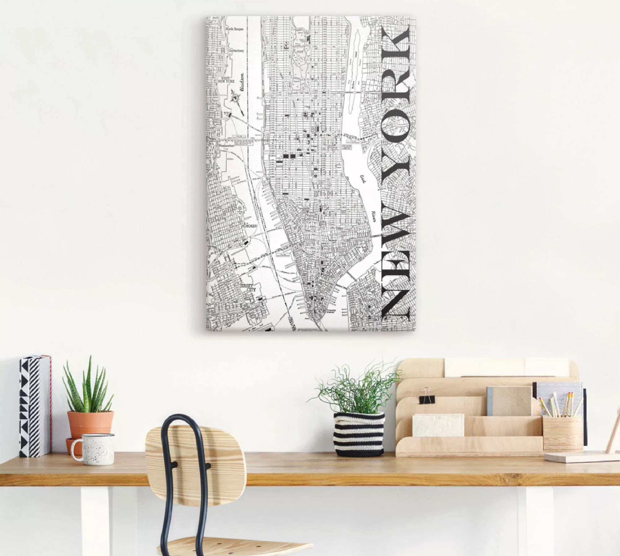 Artland Leinwandbild "New York Karte Straßen Karte", Amerika, (1 St.) günstig online kaufen