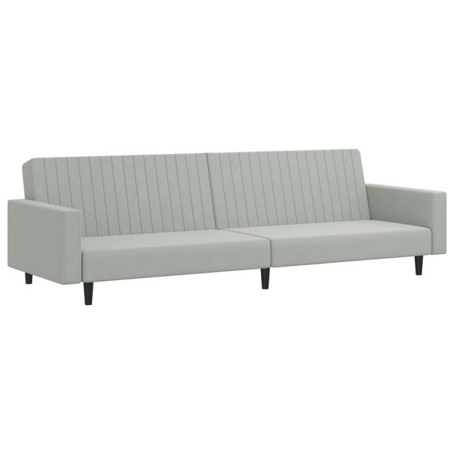 vidaXL Sofa 2-tlg Sofagarnitur Hellgrau Samt günstig online kaufen