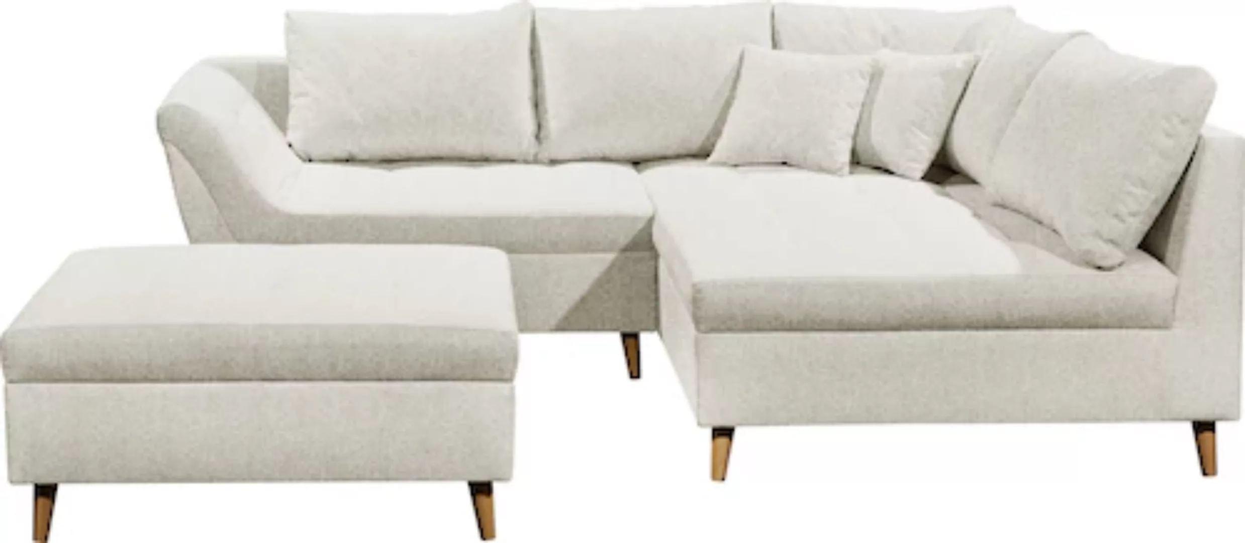 ED EXCITING DESIGN Ecksofa »Split L-Form«, (Set, Ecksofa mit Hocker), frei günstig online kaufen