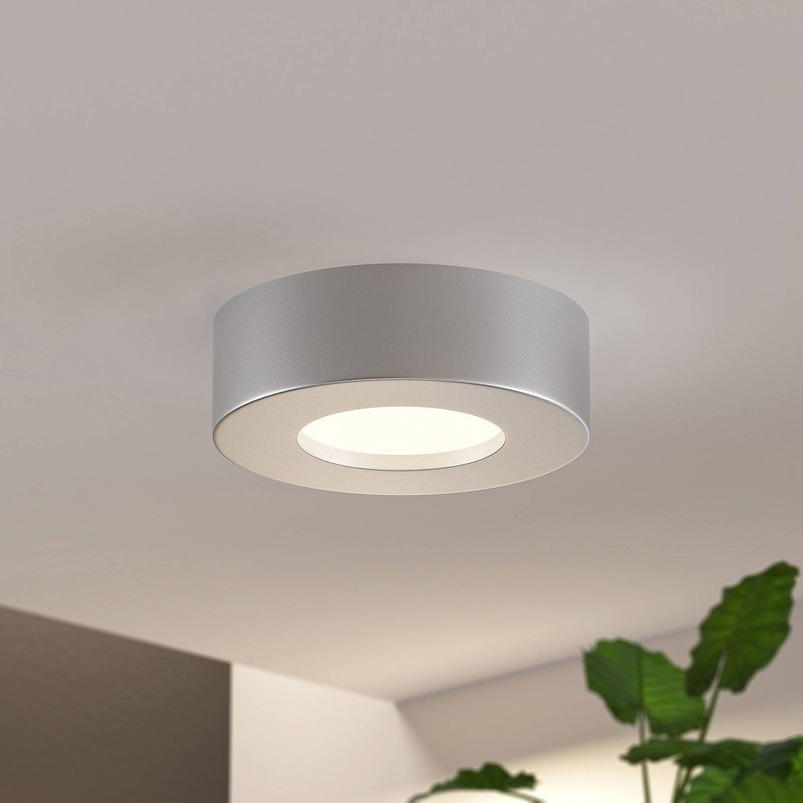Prios LED-Deckenlampe Edwina, silber, 12,2cm, 2er, dimmbar günstig online kaufen