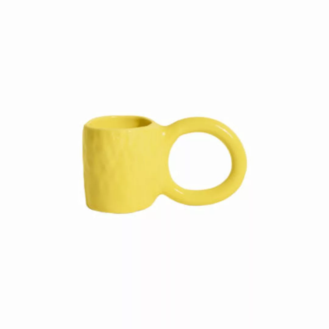 Kaffeetasse Donut Medium keramik gelb / Ø 8 x H 9 cm - Petite Friture - Gel günstig online kaufen
