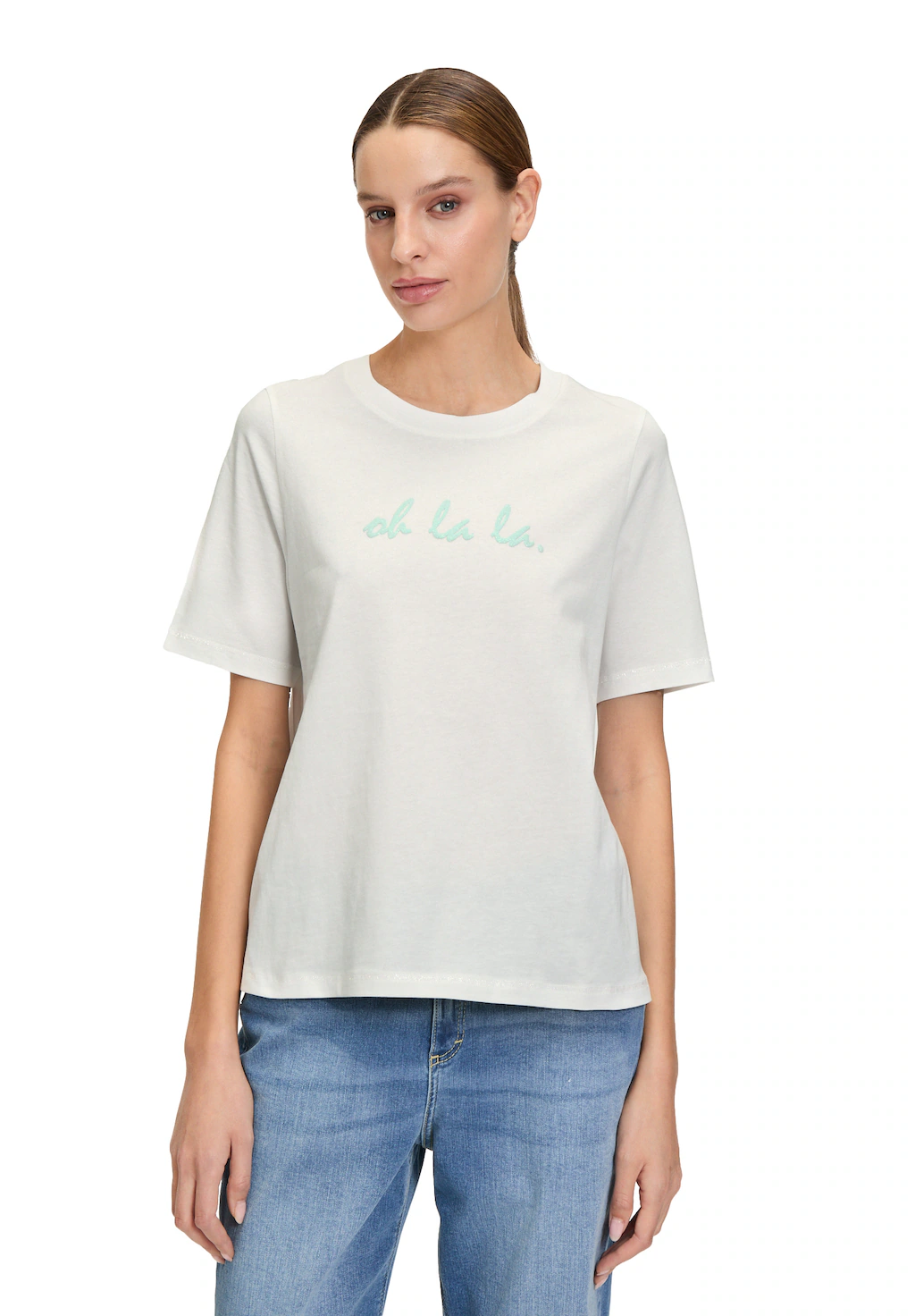Cartoon Kurzarmshirt "Cartoon Damen Printshirt mit Rundhalsausschnitt", (1 günstig online kaufen