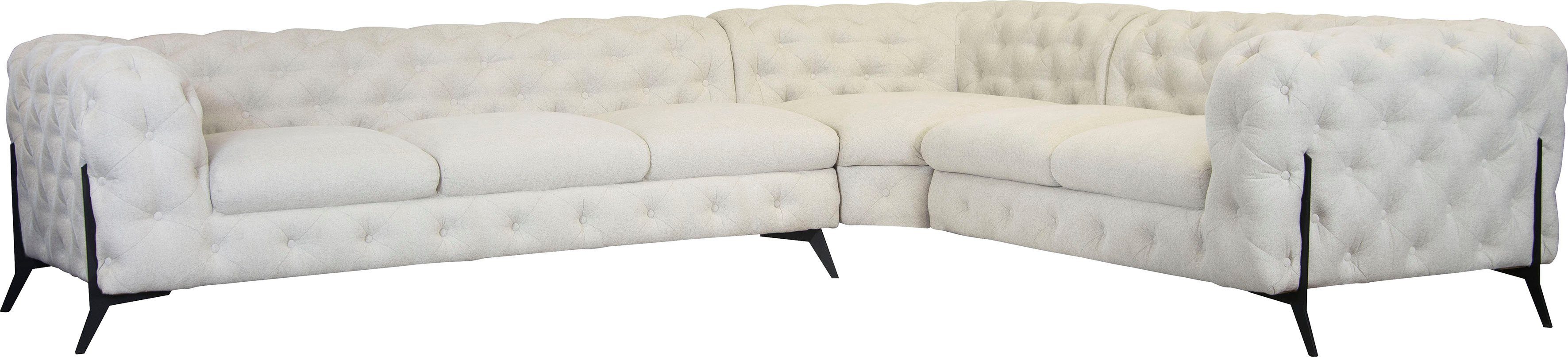 Leonique Chesterfield-Sofa "Amaury L-Form", großes Ecksofa, Chesterfield-Op günstig online kaufen